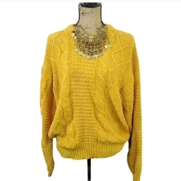 Vintage 50s 60s WPL 11403 Cable Knit Chunky Sweater. XL - Picture 2 of 13